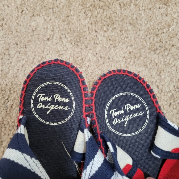 Toni Pons Tarbes Nautical Blue Red Espadrille Wedge Slingback Sandal 42 / US 11 - Picture 9 of 10